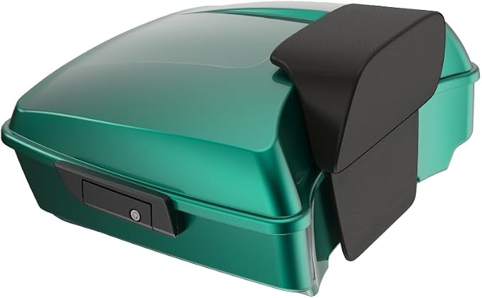 Advanblack Road Glide Tour Trunk Pack Alpine Green Chopped Tour Trunk Pack Backrest Pad for '97-'25 Harley Touring Road King Street Glide Electra Glide CVO models