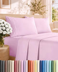 Queen Size 4 Piece Sheet Set - Breathable & Cooling Sheets - Light Pink
