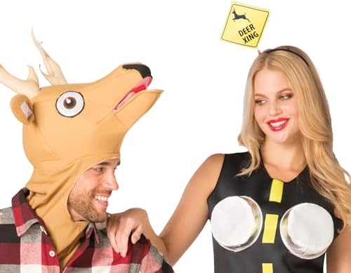 Deer in Headlights Couple Halloween Costume, Women and Men, Adult Plus Size, L-XL