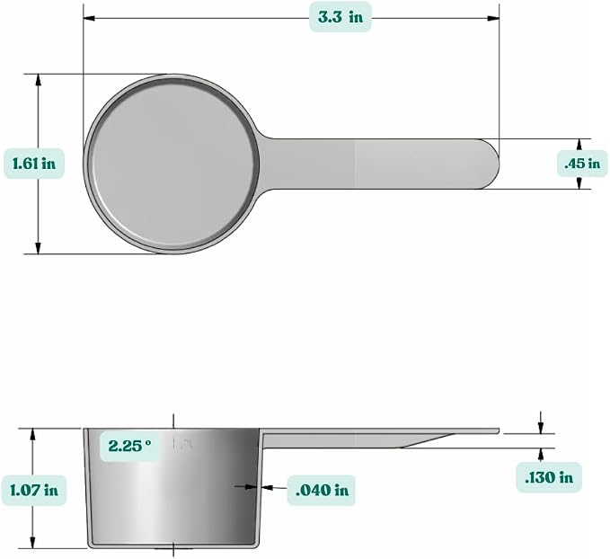 2 Tablespoon (1 Oz. | 6 Tsp | 29.6 mL) Short Handle Plastic Measuring Spoon for Coffee, Protein Powder, Spices, Grains, Dry Goods – Food-Grade BPA-Free (Pack of 100)