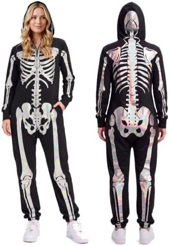Tipsy Elves Skeleton Halloween Jumpsuit Costume for Women