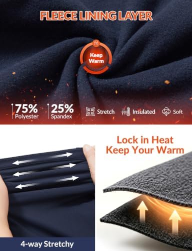 baleaf Womens Fleece Lined Pants with 5 Pockets Thermal Cold Gear