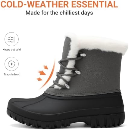 DREAM PAIRS Women's Winter Duck Snow Boots