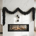 9 FT Halloween Cedar Garland, Black Real Touch Soft Christmas Decorations