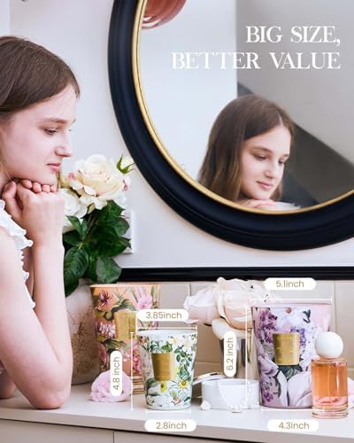 M&SENSE Pear Freesia Soy Candle, 14.1oz, Summer Fruity Gift for Women