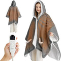 Bedsure Wearable Heated Blanket Hoodie Shawl, Gifts for Mom, 55"x64", Grey