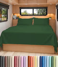 Short Queen Size 4 Piece Bed Sheet Set - RV Short Queen - Emerald Green