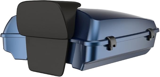 Advanblack Road Glide Tour Trunk Pack Cosmic Blue Pearl Razor Tour Trunk Pack Backrest Pad for '97-'25 Harley Touring Road King Street Glide Electra Glide CVO models