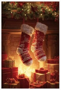 JDBeehpy Christmas Stockings Fireplace Gifts Wall Prints Unframed 16x24inch