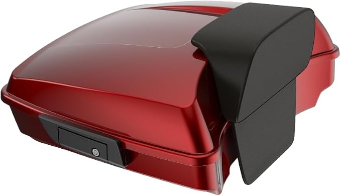 Advanblack Road Glide Tour Trunk Pack Heirloom Red Fade Razor Tour Trunk Pack Backrest Pad for '97-'25 Harley Touring Road King Street Glide Electra Glide CVO models