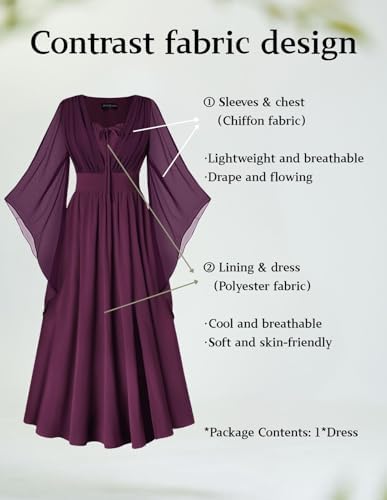 Scarlet Darkness Renaissance Costume Women Pirate Medieval Maxi Dress