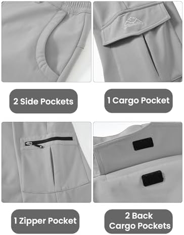 TBMPOY Men's Snow Ski Fleece Lined Hiking Pants Waterproof Winter Snowboard Warm Outdoor Insulated Pants Windproof