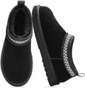 Litfun Genuine Suede Mini Boots for Women Faux Fur Lined Winter Ankle Boots