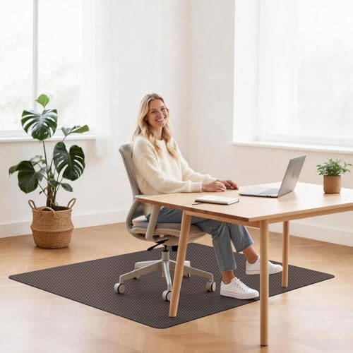 Sycoodeal Chair Mat, 40" x 55" Office Chair Mat for Hardwood and Tile Floor, Heavy Duty Floor Protector for Rolling Chairs, Non-Slip,Computer Mat for Home Office(Coffee)