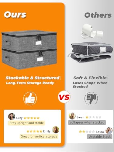 punemi Mug Storage Organizer, 2-Pack Hard Shell Boxes for Packing & Moving