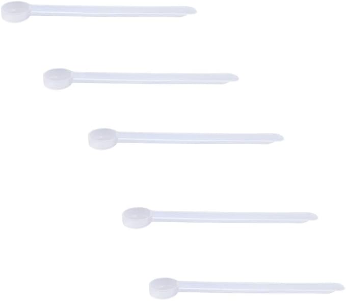 0.625cc Long Handle Measuring Scoop (1/8 Teaspoon/A Pinch / 0.625mL) - Heavy-Duty Plastic Spoon for Powders, Pre-Workout, Supplements, and Spices, 5-Pack