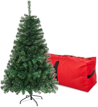 5FT Green Christmas Tree Small Artificial Spruce 600 PVC Branch Metal Stand