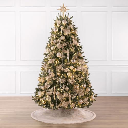 Balsam Hill BH Fraser Fir - Full Christmas Tree with Most Realistic True Needle Foliage, Easy Plug Technology & Multiple Height and Lighting Options, Clear Incandescent, 9ft