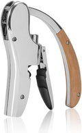 Rabbit Wine Opener, Lever Style Wine Bottle Opener with Wooden Handle, Professional Stainless Steel Corkscrew with Foil Cutter, Wine Gift Set