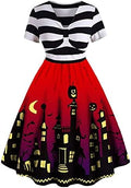 ZEZCLO Women's Plus Size Halloween Dress Pumpkin Halloween Costume Dresses