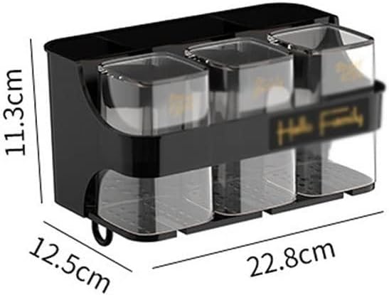 Toothbrush Rack Toothbrush Rack Free Punch with Mouthwash Cup Brushing Cup Wall-Mounted Bathroom Multi-Functional Storage Box Bathroom Toothbrush Holder(B,Small)