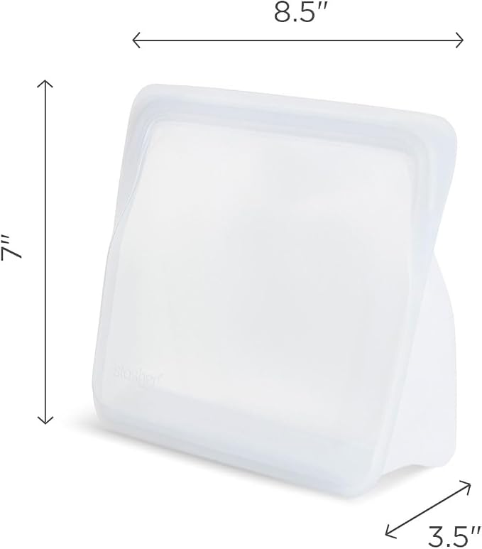 Stasher Premium Reusable Silicone Bag, Stand-Up Mid Bag, Deep Ocean, 56 oz | Food-Safe Silicone, Reusable Freezer Bags, Microwave, Dishwasher, Pantry, Meal Prep, Food Storage Bag, Eco-Friendly