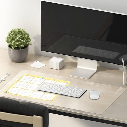 39 x 71 Inch Clear Table Cover Protector, 2mm Thick Clear Table Protector for Dining Room Table, Plastic Table Cover, Waterproof Table Pad for Kitchen, Office