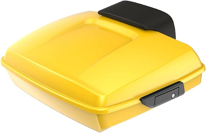 Advanblack Road Glide Tour Trunk Pack Chrome Yellow Razor Tour Trunk Pack Backrest Pad for '97-'25 Harley Touring Road King Street Glide Electra Glide CVO models