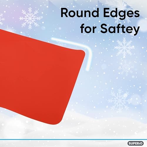 Superio Snow Slider Mat, Flexible Snow Sled Flying Carpet, Roll up Sleds for Kids and Adults 54" Lightweight Portable Plastic Snowboard Sled (Red), 6 Pack