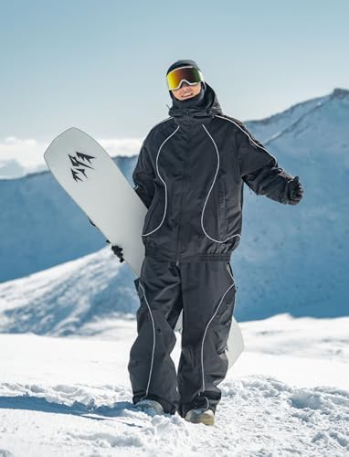 GSOU SNOW Mens Womens Baggy Snowboard Pants Snow Ski Reflective Waterproof