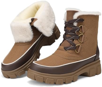 DREAM PAIRS Women’s Lace Up Ankle Snow Boots