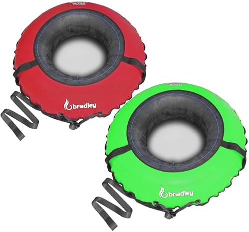 Bradley Snow Tubes with 50" Heavy Duty Cover | 2 Pack Inflatable Sledding Tubes