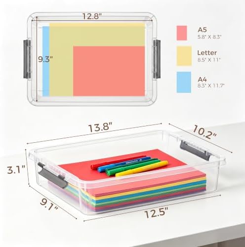 Citylife 5.3Qt 4Packs Clear Craft Organizers and Storage Box, Sensory Bins