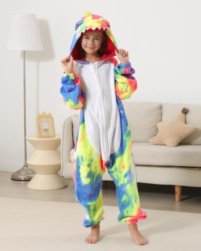 Animal Onesie Pajamas for Kids, Soft Flannel Halloween Cosplay Costume for Boys Girls