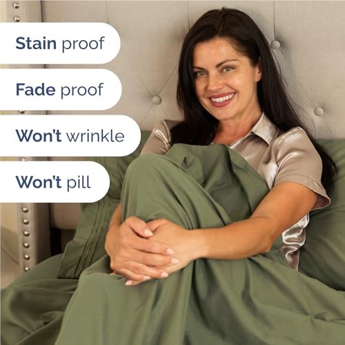 Full Size 4 Piece Sheet Set - Breathable & Cooling Sheets - Sage Green