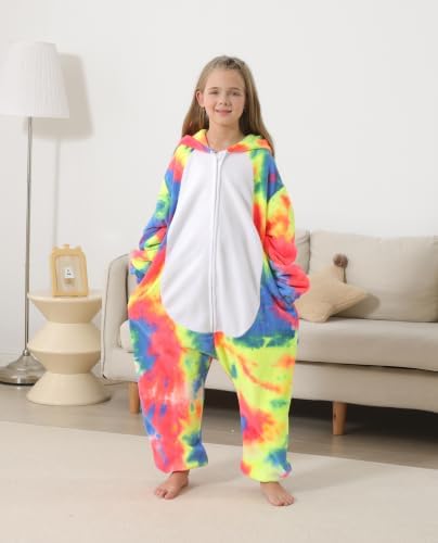 Animal Onesie Pajamas for Kids, Soft Flannel Halloween Cosplay Costume for Boys Girls