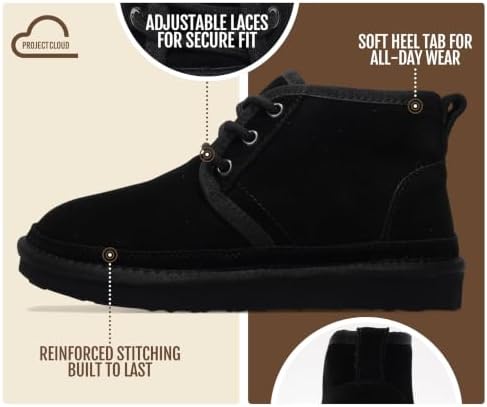 Project Cloud 100% Genuine Leather Ankle Boots for Women Chukka Booties