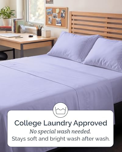 Full XL Sheets - 4 Piece Full XL Sheet Set - Cool & Breathable - Lavender