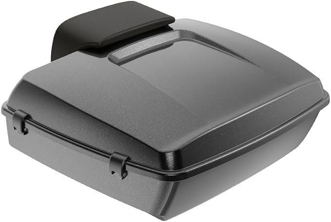 Advanblack Road Glide Tour Trunk Pack Raven Metallic Chopped Tour Trunk Pack Backrest Pad for '97-'25 Harley Touring Road King Street Glide Electra Glide CVO models