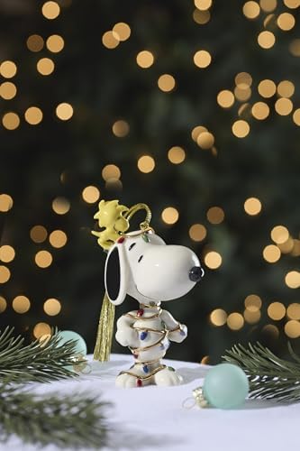 Lenox Snoopy Tangled in Lights Ornament