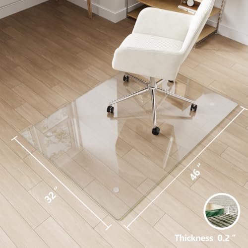Koonmi Glass Chair Mat for Carpet, 32"x46" Thick Office Chair Mat