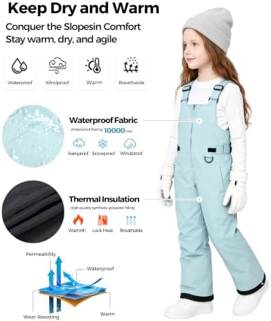 Wantdo Kids Snow Pants Boys & Girls Waterproof Insulated Ski Bib Overalls