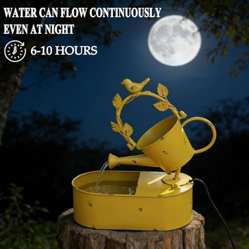 Metal Solar Water Fountain with Backup Battery, Solar Bird Bath Fountain