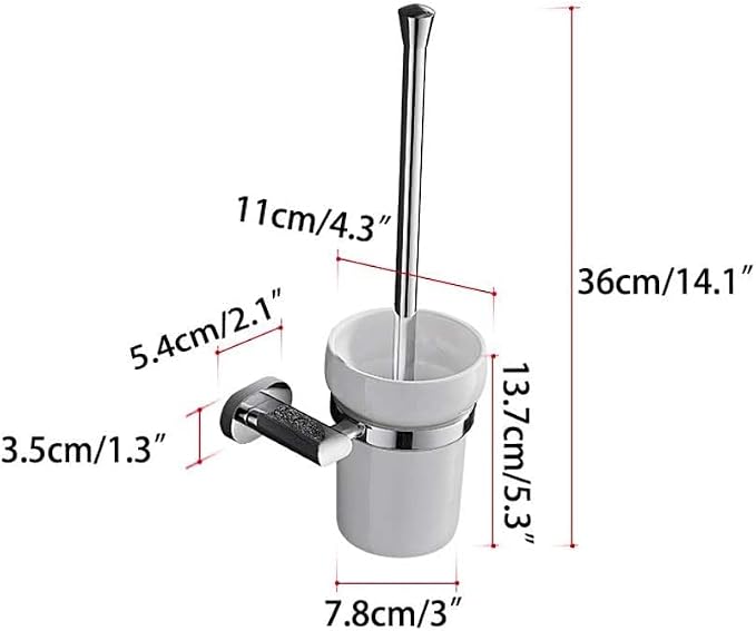 Toilet Cleaner Brush Toilet Brush and Holder Set Wall Mount Toilet Brush Holder for Cleaning and Scrubbing Bathroom Toilet Bowl Brush Brush for Bathroom (C)