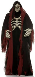 UNDERWRAPS Deluxe Hooded Cloak Grim Reaper Costume for Men, Includes Foam Skeleton Chest Plate, Mask & Oversized Hands