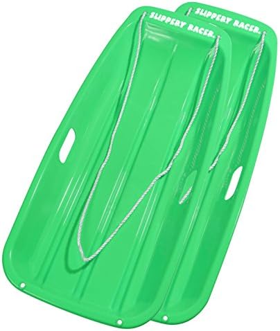 Slippery Racer Downhill Sprinter Flexible Kids Toddler Plastic Cold-Resistant Toboggan Snow Sled with Pull Rope and Handles -35 Inch