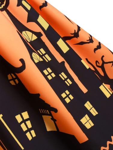ZEZCLO Women's Plus Size Halloween Dress Pumpkin Halloween Costume Dresses