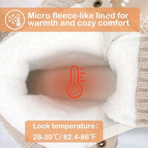 Womens Duck Boots Waterproof Winter Snow Mid-Calf Booties for Cold Weather