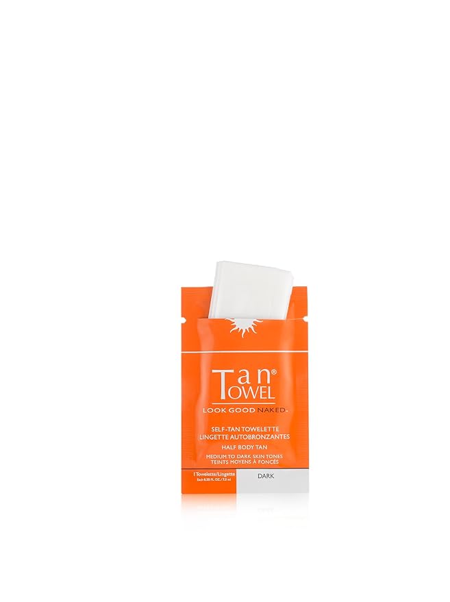 TanTowel Women's Half Body Tan Towelettes - 10 Pack, Dark, 10 Count (Pack of 1)