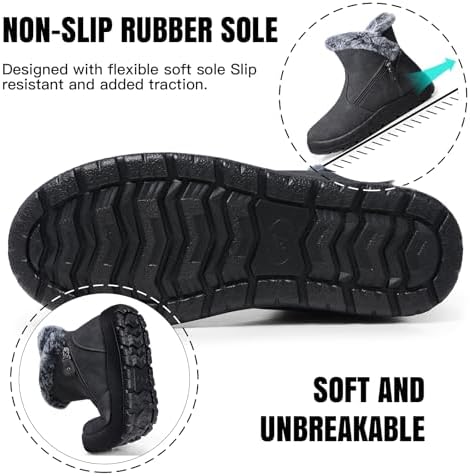 SHIBEVER Winter Snow Boots for Women: Waterproof Ankle Warm Fur Lined Boot